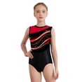 thumbnail image 1 of Hansber Gymnastics Leotards for Girls Ballet Dance Top Sleeveless Sparkle Printed Athletic Bodysuit Red 16, 1 of 5