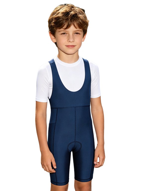 Kids Bike Cycling Bib Shorts for Boys Youth Bicycle Riding Training Jersey Road Biking Sports Outfit Navy Blue 4