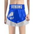 thumbnail image 1 of Hansber Kids Boys Boxing Shorts Muay Thai Fighting Shorts Training Trunks Grappling Martial Arts Royal Blue&Silver 12, 1 of 5