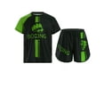thumbnail image 1 of Hansber Kids Boys Boxing Uniform 2pcs Tracksuits Short Sleeve Boxer Shirt and Fighting Shorts Muay Green 16, 1 of 5