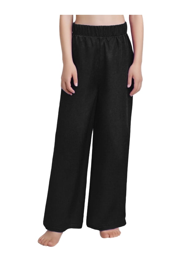 Kids Boys Latin Jazz Dance Pants Wide-Leg Trousers Loose Harem Pants Liturgical Worship Dancewear Black 12