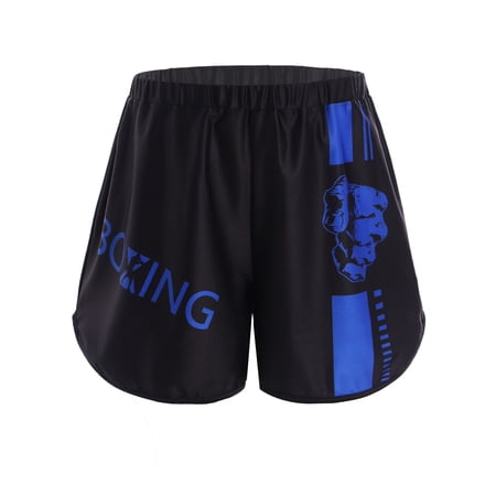 Hansber Kids Boys Muay Thai Boxing Shorts BJJ Grappling Kickboxing Training Trunks Gym Workout Shorts Blue 8