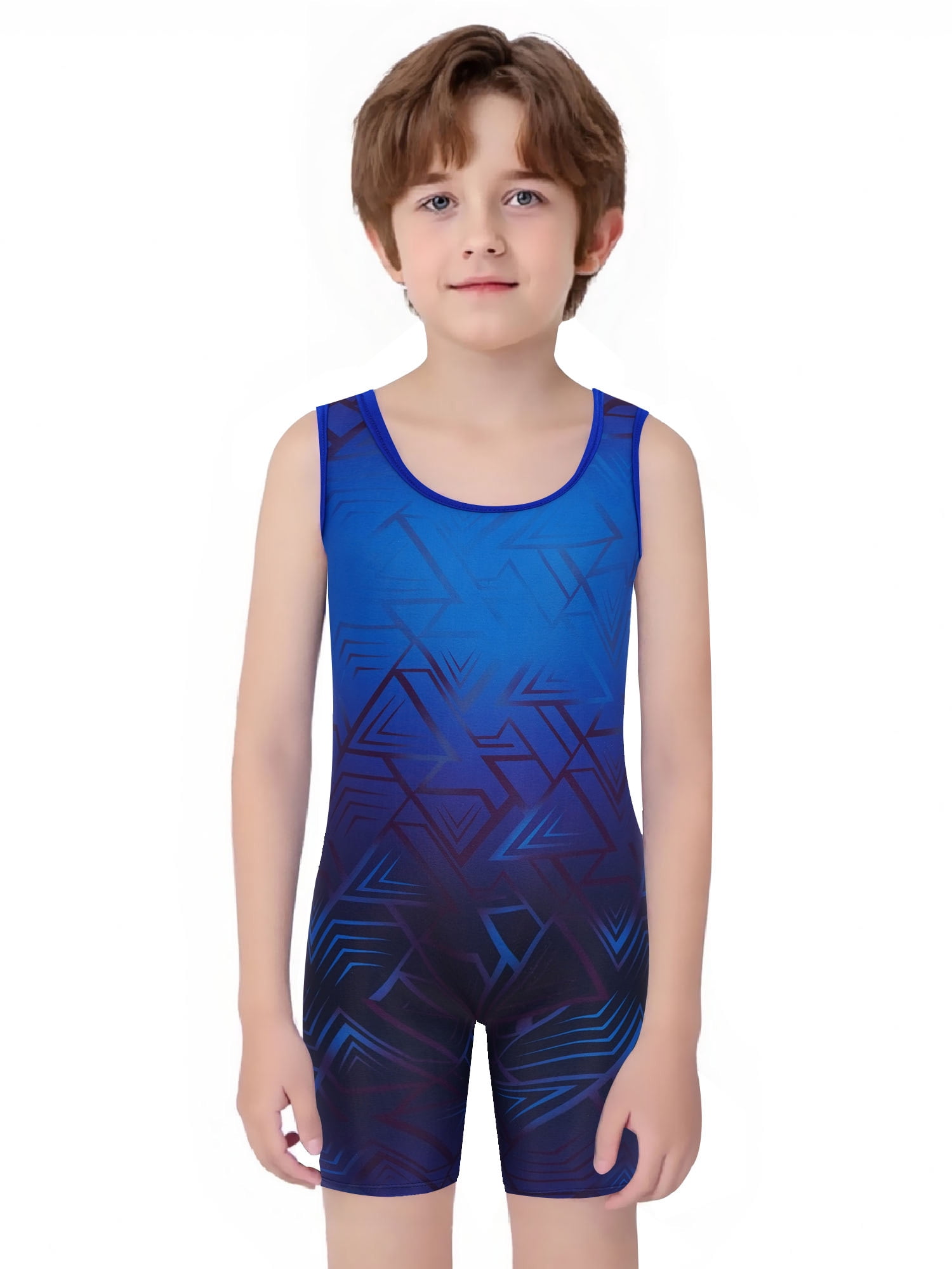 Hansber Kids Boys Sleeveless Wrestling Singlets Leotards Gym Sports ...