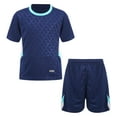 thumbnail image 1 of Hansber Kids Boys Soccer Jerseys Football Training Outfit Team Uniform Athletic Shirt with Shorts set Navy Blue S, 1 of 7