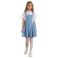 thumbnail image 1 of Hansber Kids Girls Adjustable Suspenders Pleated Denim Overall Dresses Summer School Uniform for 6-16 Light Blue 8, 1 of 7