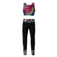 thumbnail image 1 of Hansber Kids Girls Athletic Sets for Gymnastics Sports Workout Fitness Outfits 2 Piece Tank Crop Tops Leopard 10, 1 of 7