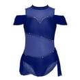thumbnail image 1 of Hansber Kids Girls Ballet Dance Leotard Sleeveless Mesh Splice Gymnastics Bodysuit Ballerina Costume Dark Blue 6, 1 of 8