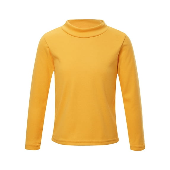 Hansber Kids Girls Boys Long Sleeve Mock Neck Thermal Underwear Top Winter Undershirt Fleece Yellow 150