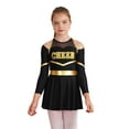 thumbnail image 1 of Hansber Kids Girls Cheerleading Dress Cold Shoulder Long Sleeve Glittery Cheer Leader Dance Outfit Black 12, 1 of 7
