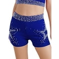 thumbnail image 1 of Hansber Kids Girls Dance Gymnastics Shorts Shiny Rhinestones Elastic Waistband Yoga Tennis Shorts Hot Pants Blue 6, 1 of 7