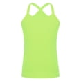 thumbnail image 1 of Hansber Kids Girls Dance Tank Tops Cross Back Basic Camisole Knit Spaghetti Straps Vest Sleeveless Green 120, 1 of 5