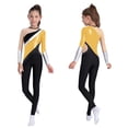 thumbnail image 1 of Hansber Kids Girls Gymnastics Leotard Dance Unitard Performance Outfits One Piece Active Bodysuit Gold 16, 1 of 6