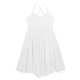 thumbnail image 1 of Hansber Kids Girls Lyrical Dance Dress Spaghetti Shoulder Straps Modern Ballet Dance Leotard Dancewear White 8-10, 1 of 6