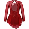 thumbnail image 1 of Hansber Kids Girls Mesh Patchwork Shiny Sequins Ballet Dance Leotard Dress Figure Ice Skating Dress Red 12, 1 of 7