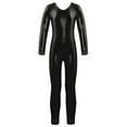 thumbnail image 1 of Hansber Kids Girls Metallic Full Length Romper Jumpsuit Ballet Dance Gymnastics Leotard Bodysuit Black 12, 1 of 5