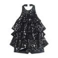 thumbnail image 1 of Hansber Kids Girls Sequins Modern Jazz Latin Ballet Dance Leotard Dress Stage Performance Dancewear Black 16, 1 of 7