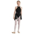 thumbnail image 1 of Hansber Kids Girls Sleeveless Ballet Lyrical Contemporary Dance Dress Irregular Skirt Leotard Black 12, 1 of 7