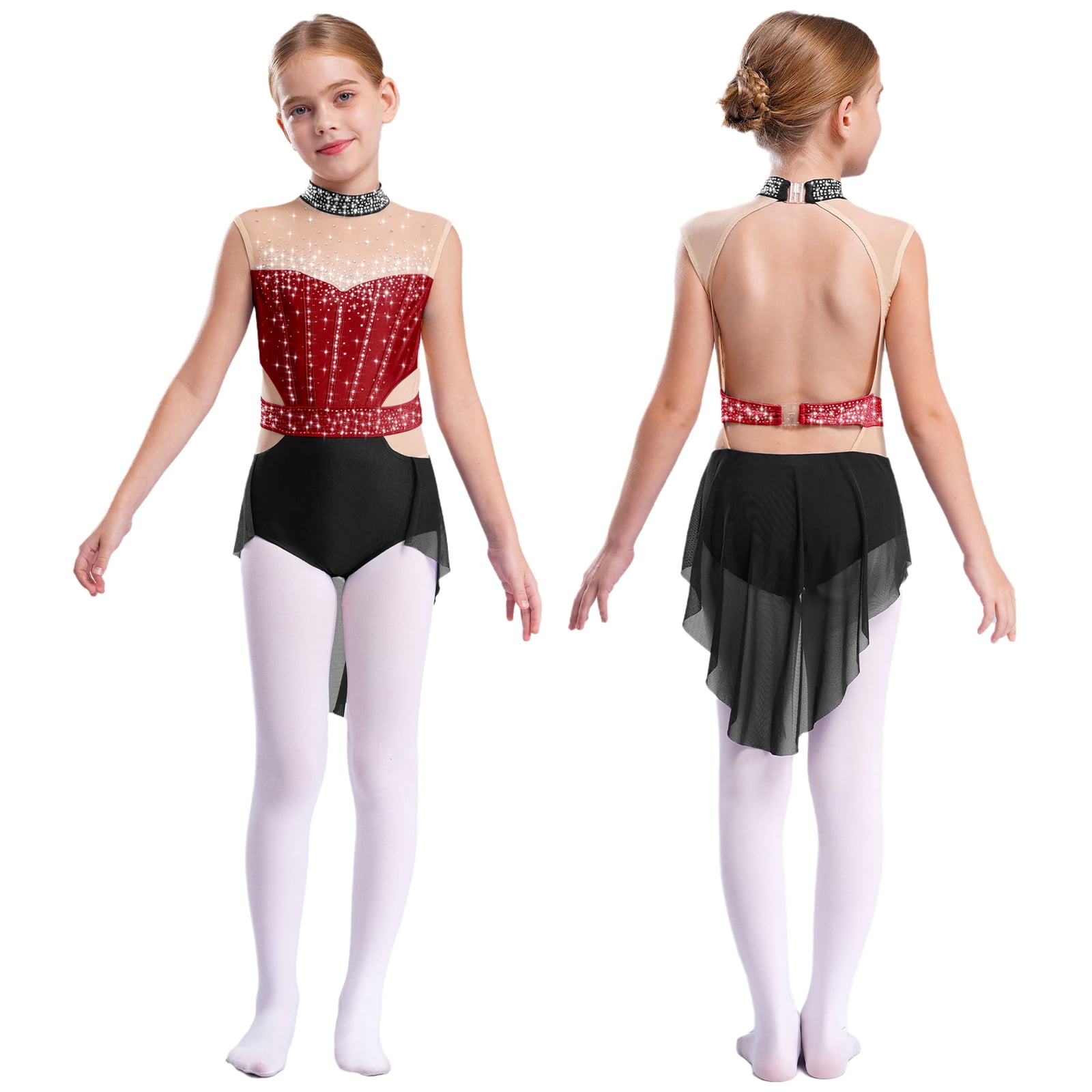 Body De Danse Métallique Patchwork Femme – Manches Longues – Col Montant – Taille S à XXL – 85% Polyester, 10% PU, 5% élasthanne – Avec Manchons