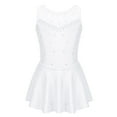 thumbnail image 1 of Hansber Kids Girls Sparkly Rhinestone Figure Ice Skating Roller Skating Ballet Dance Leotard Dress A White 16, 1 of 7