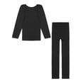 thumbnail image 1 of Hansber Kids Girls Thermal Underwear Set Nude Fleece Base Layers Set Active Undergarments for Ballet Type B Black S, 1 of 8
