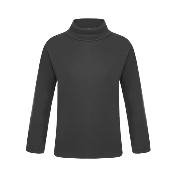 Hansber Kids Mock Neck Base Layer Tops Long Sleeve Winter Warm Thermal Tops Running Jogging Shirts Black 100