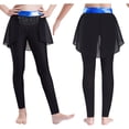 thumbnail image 1 of Hansber Little Girls' Stretchy Leggings Cheerleading Culottes Elastic Waist Footless Skirt Pants Ballet Dance Tights Blue 14, 1 of 6