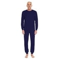 thumbnail image 1 of Hansber Back Zip Long Sleeve Jumpsuit Adaptive Clothing for Adult Women Men Alzheimer Special Needs Incontinence Care Dark Blue 3XL, 1 of 5