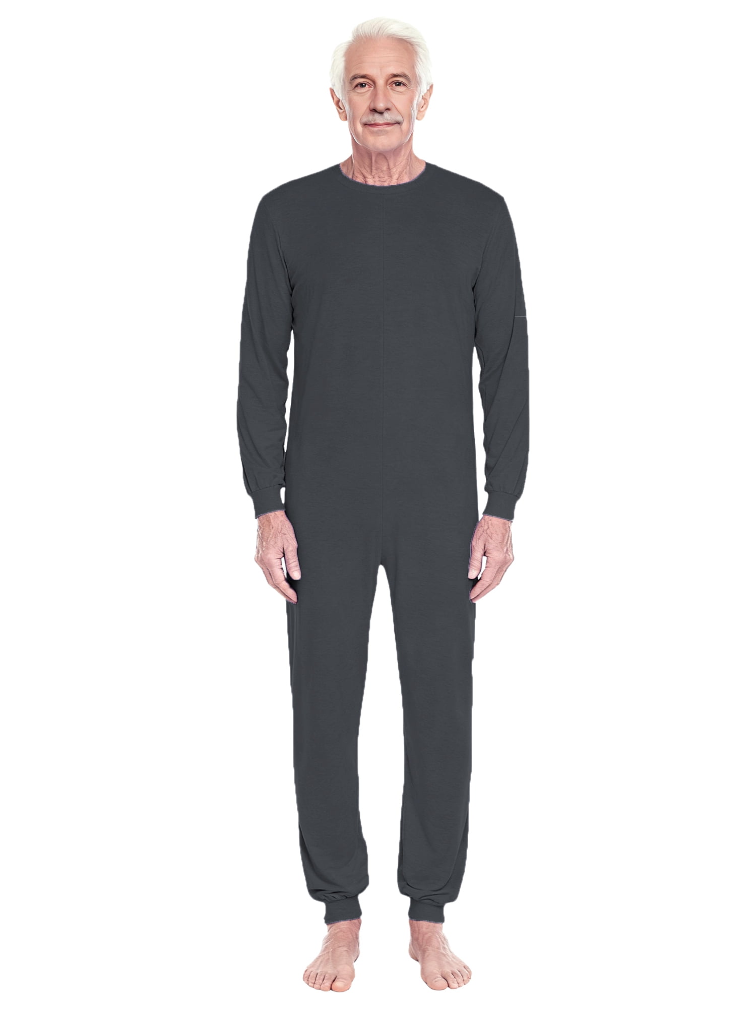 Hansber Back Zip Long Sleeve Jumpsuit Adaptive Clothing for Adult