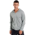 thumbnail image 1 of Hansber Men's Hiking Shirts UPF 50+ UV Rash Guard Long Sleeve Zipper Hoodie Jacket Outdoor Fishing Grey 4XL, 1 of 7