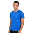 thumbnail image 1 of Hansber Men's UPF 50+ Rash Guard Swim Shirt Short Sleeve Rash Vest Quick Dry Muscle Workout Sports Lake Blue L, 1 of 7