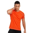 thumbnail image 1 of Hansber Men's UPF 50+ Rash Guard Swim Shirt Short Sleeve Rash Vest Quick Dry Muscle Workout Sports Orange 6XL, 1 of 7