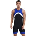 thumbnail image 1 of Hansber Mens One Piece Swimsuit Zipper Bodysuit Sun Protection Rash Guard Surfing Suit Swimwear Blue XXL, 1 of 7