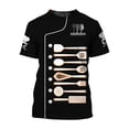 thumbnail image 1 of Hansber Mens Summer Funny T-shirt 3D Print Chef Shirt Short Sleeve Round Neck Kitchen Uniform Black&Orange XXL, 1 of 3