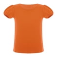 thumbnail image 1 of Hansber Toddler Girls Short Puff Sleeve Tee Blouse Little Kids Cotton Solid Color T-shirt Tops Orange 3T, 1 of 5