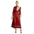 thumbnail image 1 of Hansber Women Liturgical Praise Dance Dresses Lyrical Dancewear Full Length Minister Pastor Robe Burgundy XXL, 1 of 5