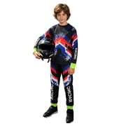 Hansber Youth Boys Racing Suit Motorcycle Dirt Bike Gear Motocross Jersey Top and Pants Set Black 12