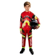 Hansber Youth Boys Racing Suit Motorcycle Dirt Bike Gear Motocross Jersey Top and Pants Set Red 10