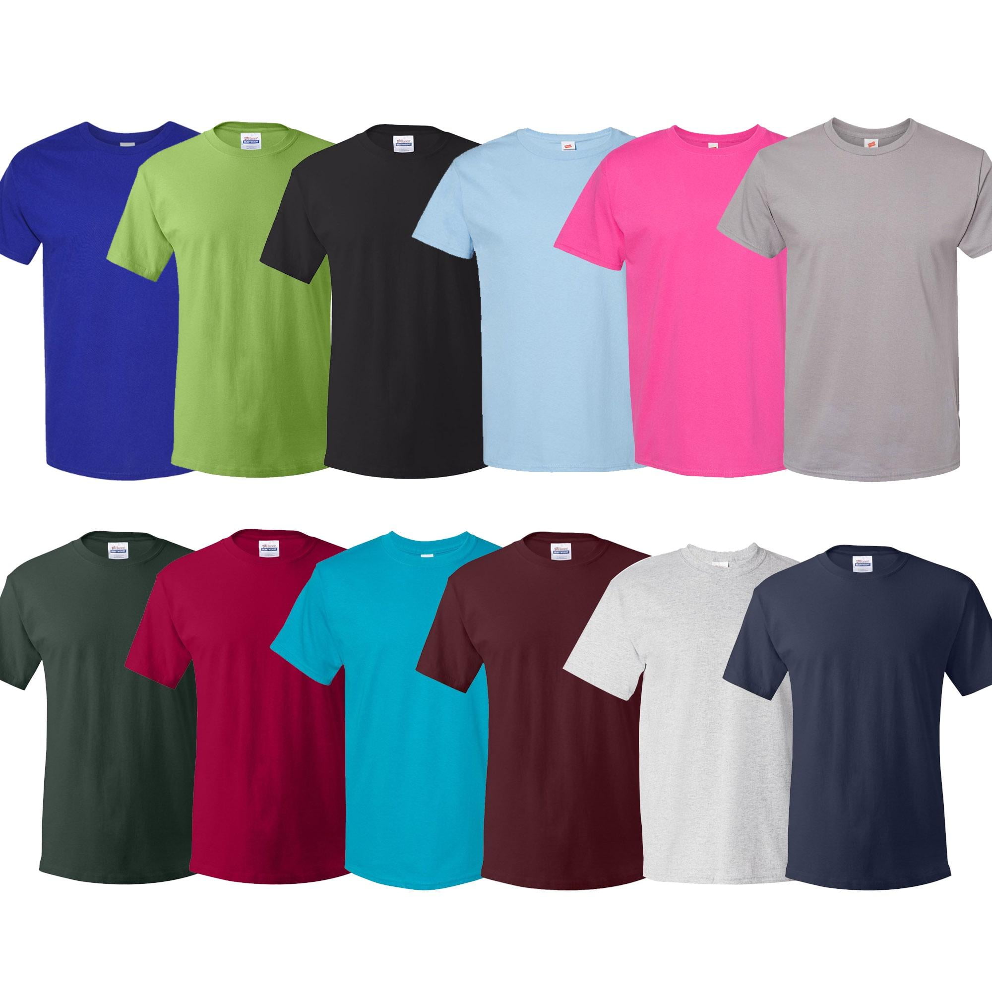 Hanse Men’s T-Shirt, Short Sleeve Tee, Crew Neck, Pack of 12 With Mixed ...