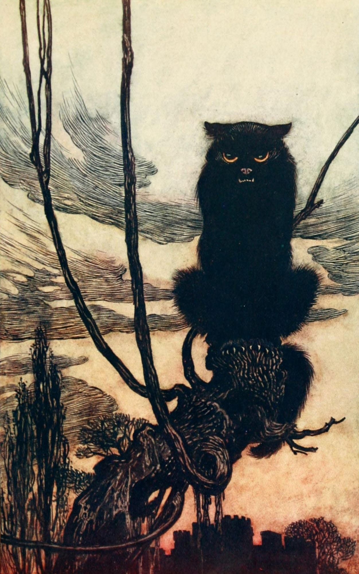 Hansel & Grethel & Other 1920 Cat Canvas Art - A Rackham (18 x 24)