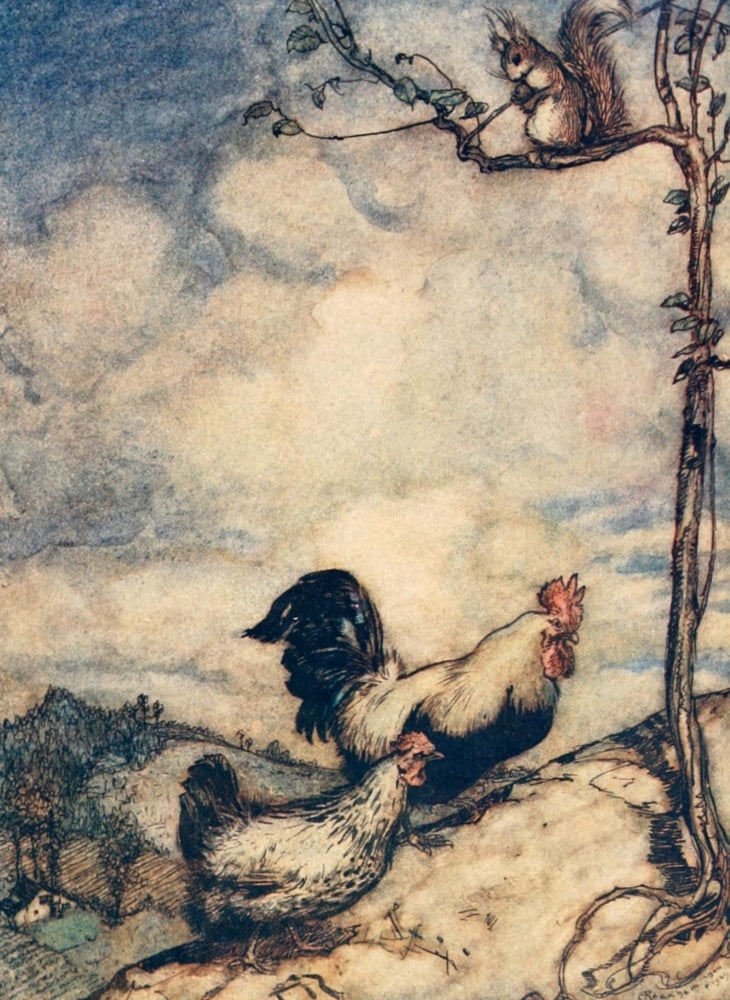 Hansel & Grethel & Other 1920 Chanticleer & Partlet Canvas Art - A Rackham (18 x 24)