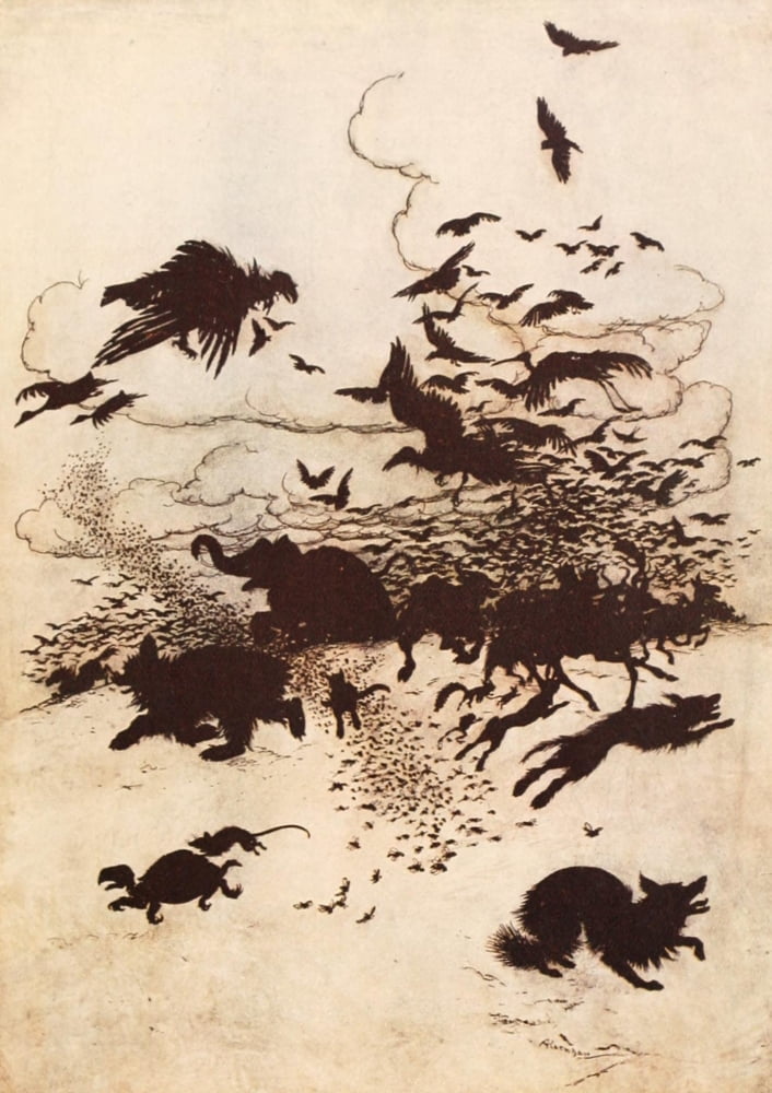 Hansel & Grethel & Other 1920 Fox screamed Canvas Art - A Rackham (24 x 36)