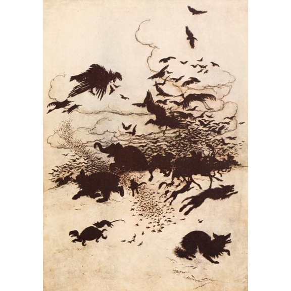 Hansel & Grethel & Other 1920 Fox screamed Canvas Art - A Rackham (24 x 36)