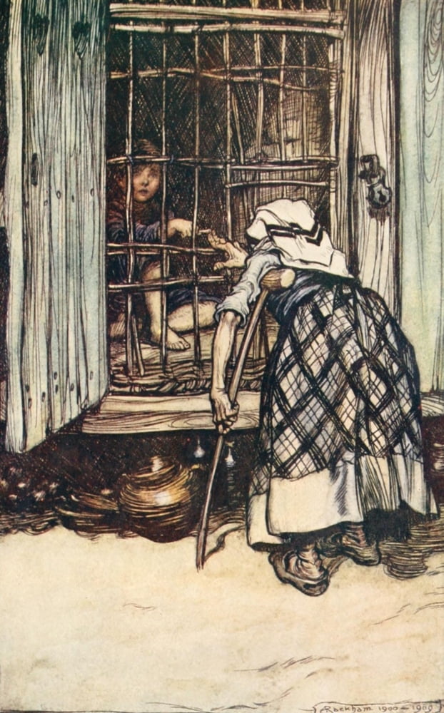 Hansel & Grethel & Other 1920 Hansel put out knucklebone Canvas Art - A Rackham (18 x 24)