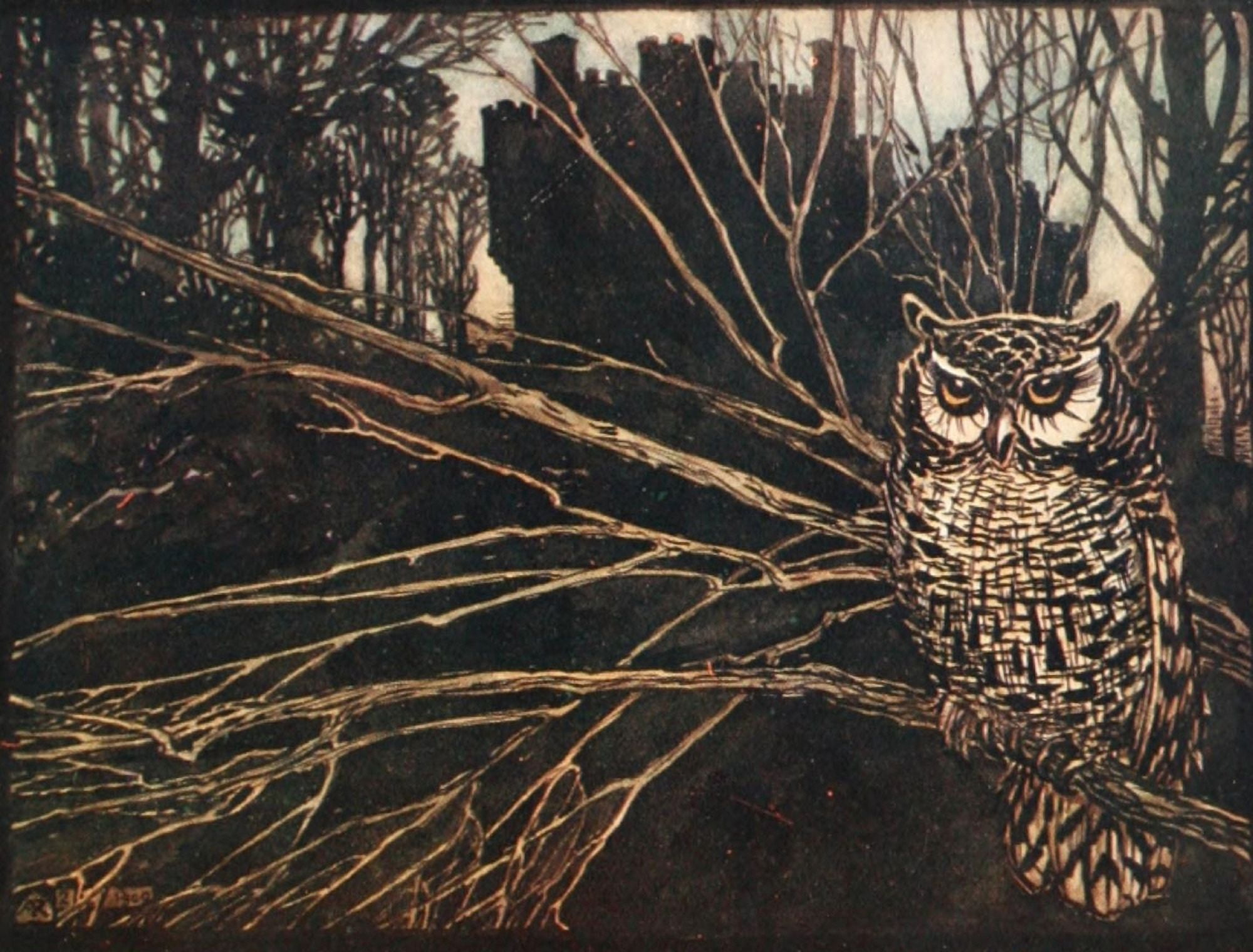 Hansel & Grethel & Other 1920 Screech Owl Canvas Art - A Rackham (18 x 24)