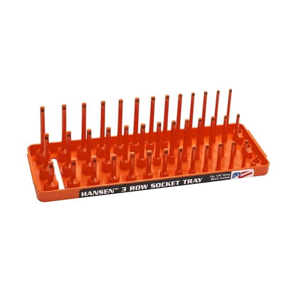 Hansen HA14063 0.25 in. Drive Metric Reg Semi-DP Deep Socket Holder, Red