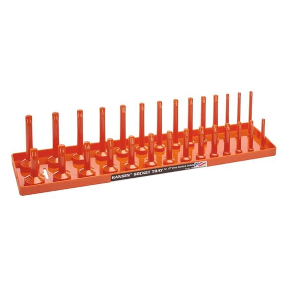 Hansen HA1205 0.5 in. Drive Standard Reg & Deep Socket Holder, Orange