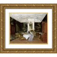 thumbnail image 1 of Hansen, Adolf Heinrich Claus 14x12 Gold Ornate Wood Framed with Double Matting Museum Art Print Titled - A Lady In An Interior, Fredensborg, 1 of 4
