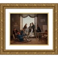 thumbnail image 1 of Hansen, Constantin 31x26 Gold Ornate Wood Framed with Double Matting Museum Art Print Titled - A Group of Danish Artists in Rome, 1 of 4
