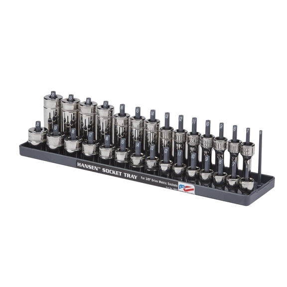 Hansen Global Regular and Deep Socket Tray, 3/8in. Metric