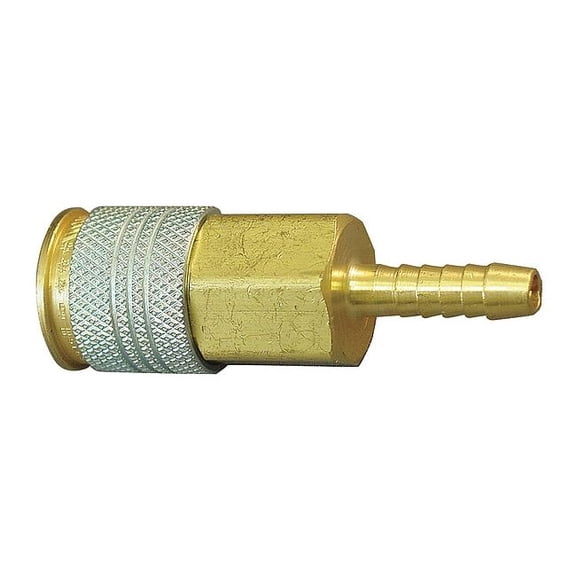 Hansen Coupler Body,Hose Barb,1/4,Brass B23AS25H